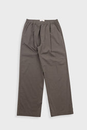 Drawcord Loose Trousers - Dark Olive Seersucker