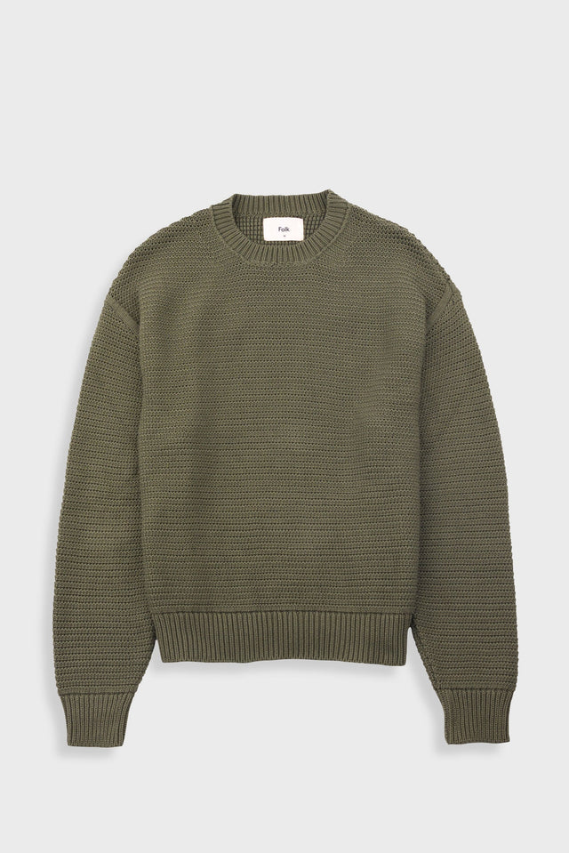 Drop Shoulder Crew - Olive