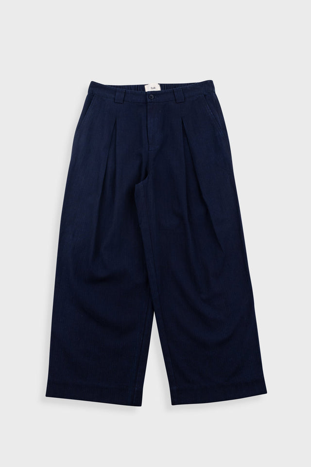 Easy Fit Trouser - Deep Indigo Herringbone