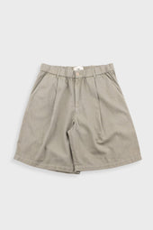Elasticated Wide Fit Short - Silver Sage Herringbone
