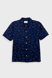 Gabe Shirt - Indigo Irregular Dot