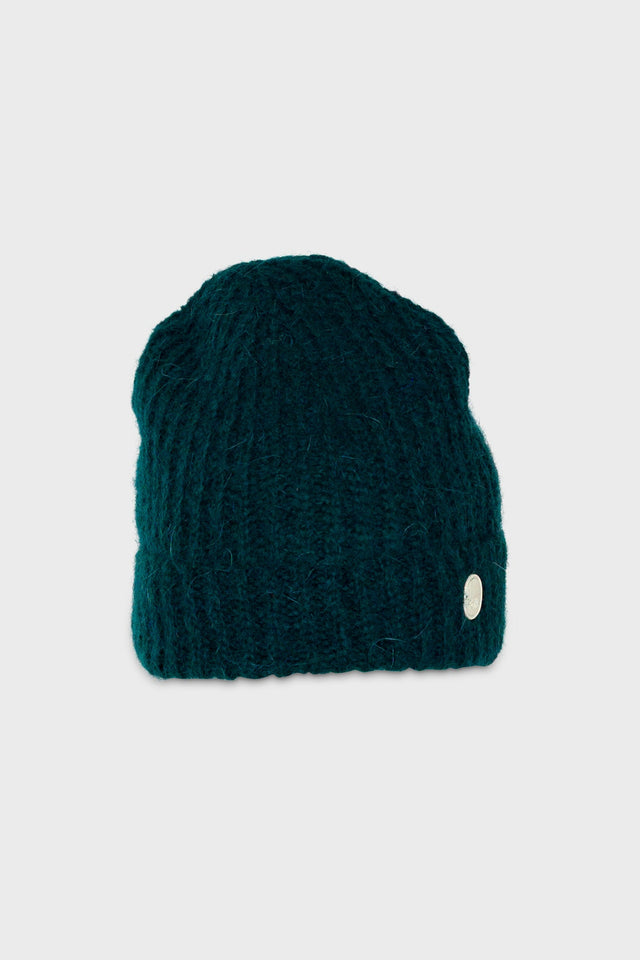 Mohair Rib Beanie - Phthalo Green