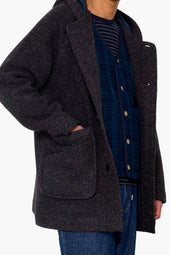 Hooded Car Coat Brown Texture