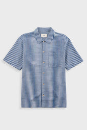 Gabe Shirt - Indigo Crinkle Mini Check