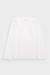 Long Sleeve Curve Panel T-Shirt - White Waffle