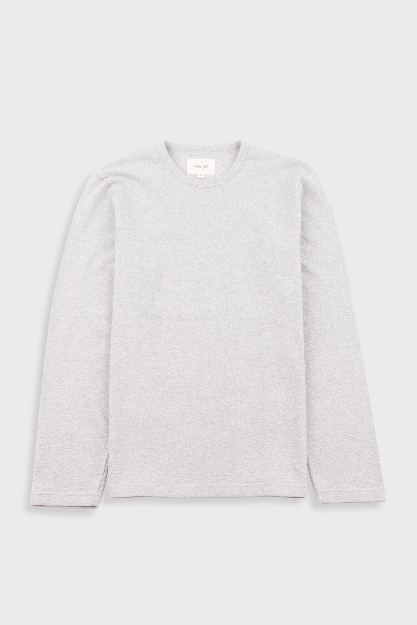 Long Sleeve Textured T Shirt Light Grey Melange