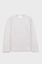 Long Sleeve Textured T-Shirt - Light Grey Melange
