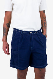 Lunar Shorts Ink Blue Crinkle Canvas