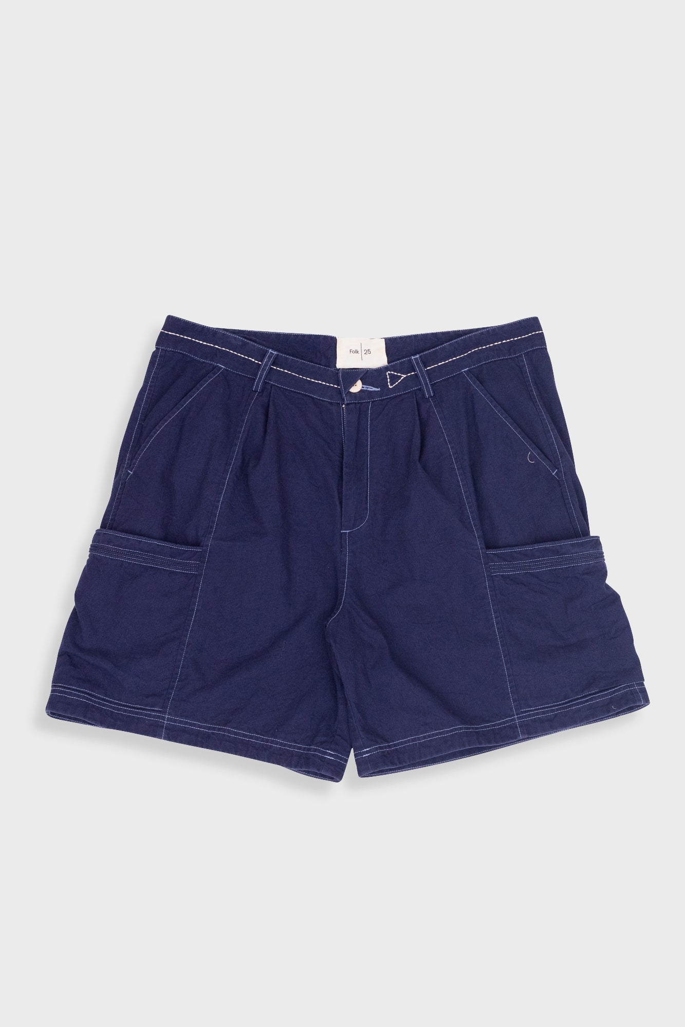 Lunar Shorts Ink Blue Crinkle Canvas