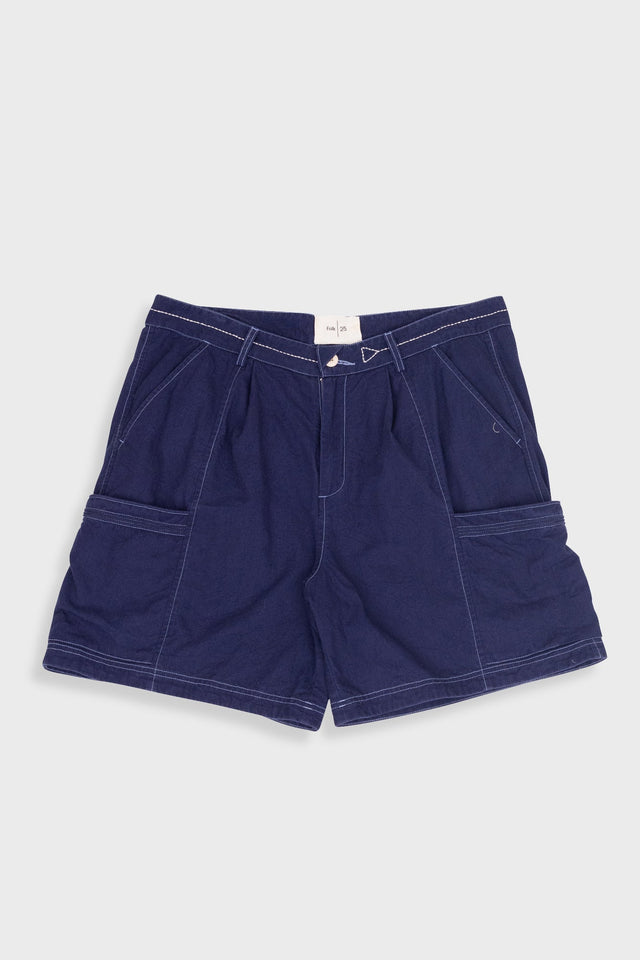 Lunar Shorts - Ink Blue Crinkle Canvas
