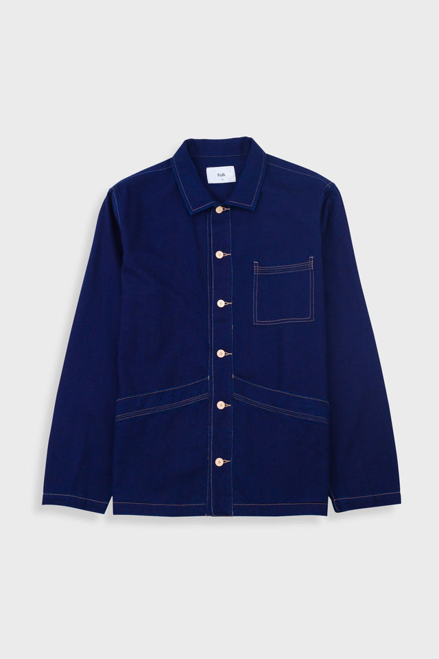 Meyer Shirt Jacket - Deep Denim Herringbone