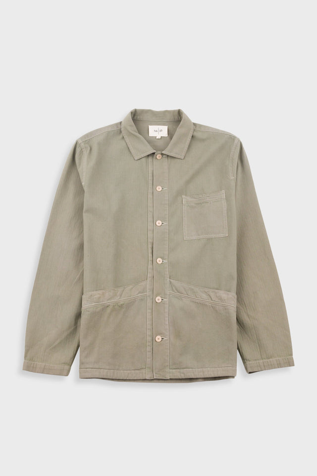 Meyer Shirt Jacket - Silver Sage Herringbone