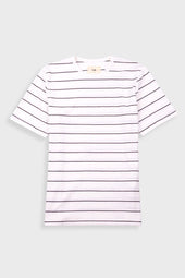Microstripe T-Shirt - Ecru / Black Grape