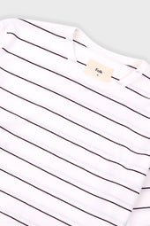 Microstripe T Shirt Ecru Grape