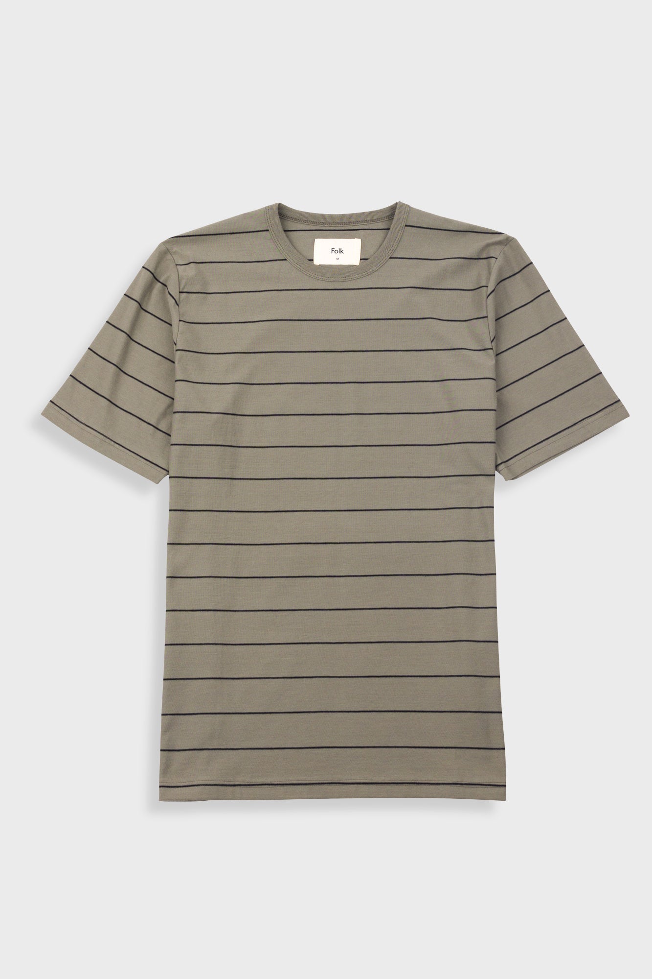 Microstripe T Shirt Olive