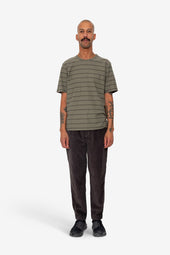 Microstripe T Shirt Olive