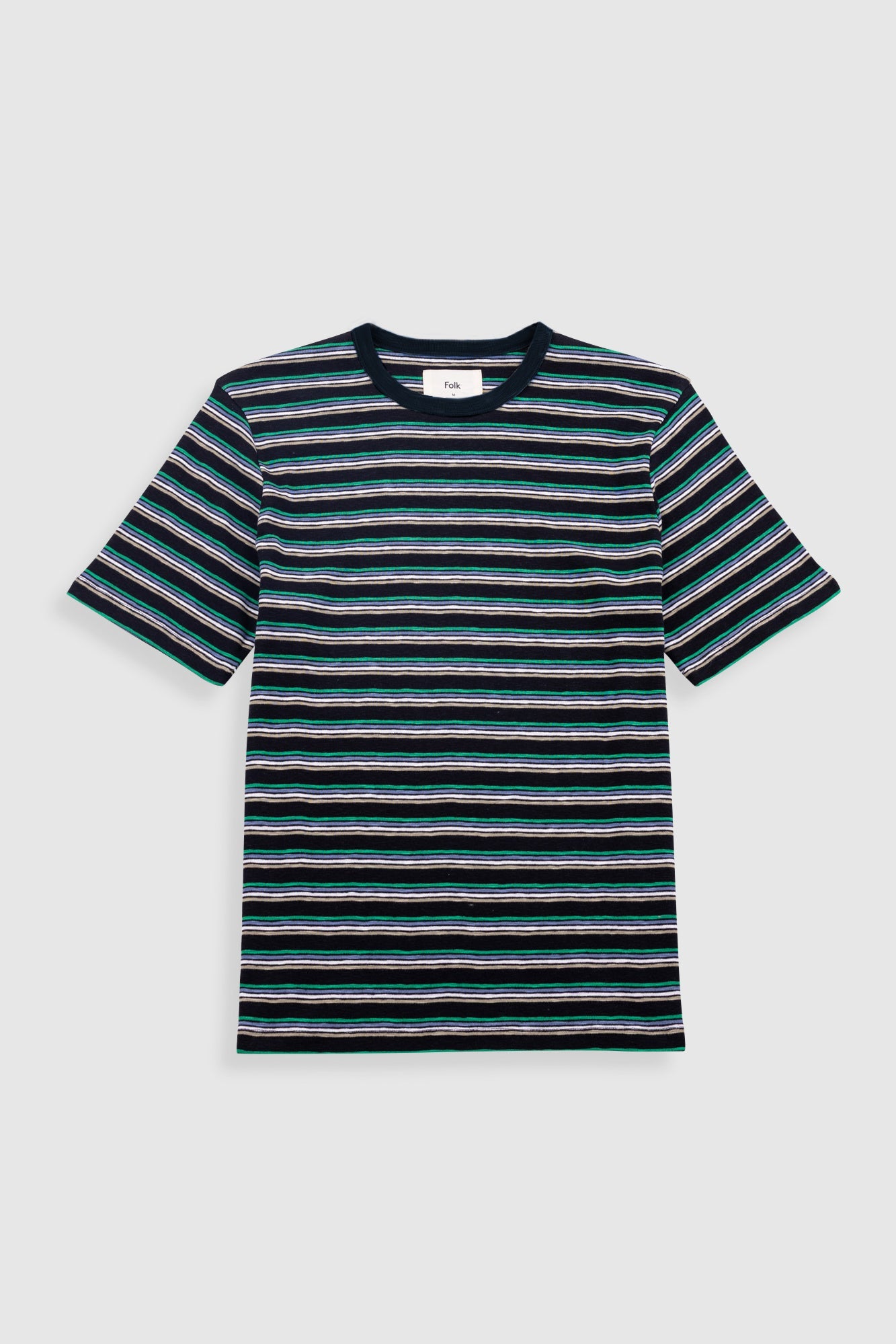 Multistripe T Shirt Green Mix