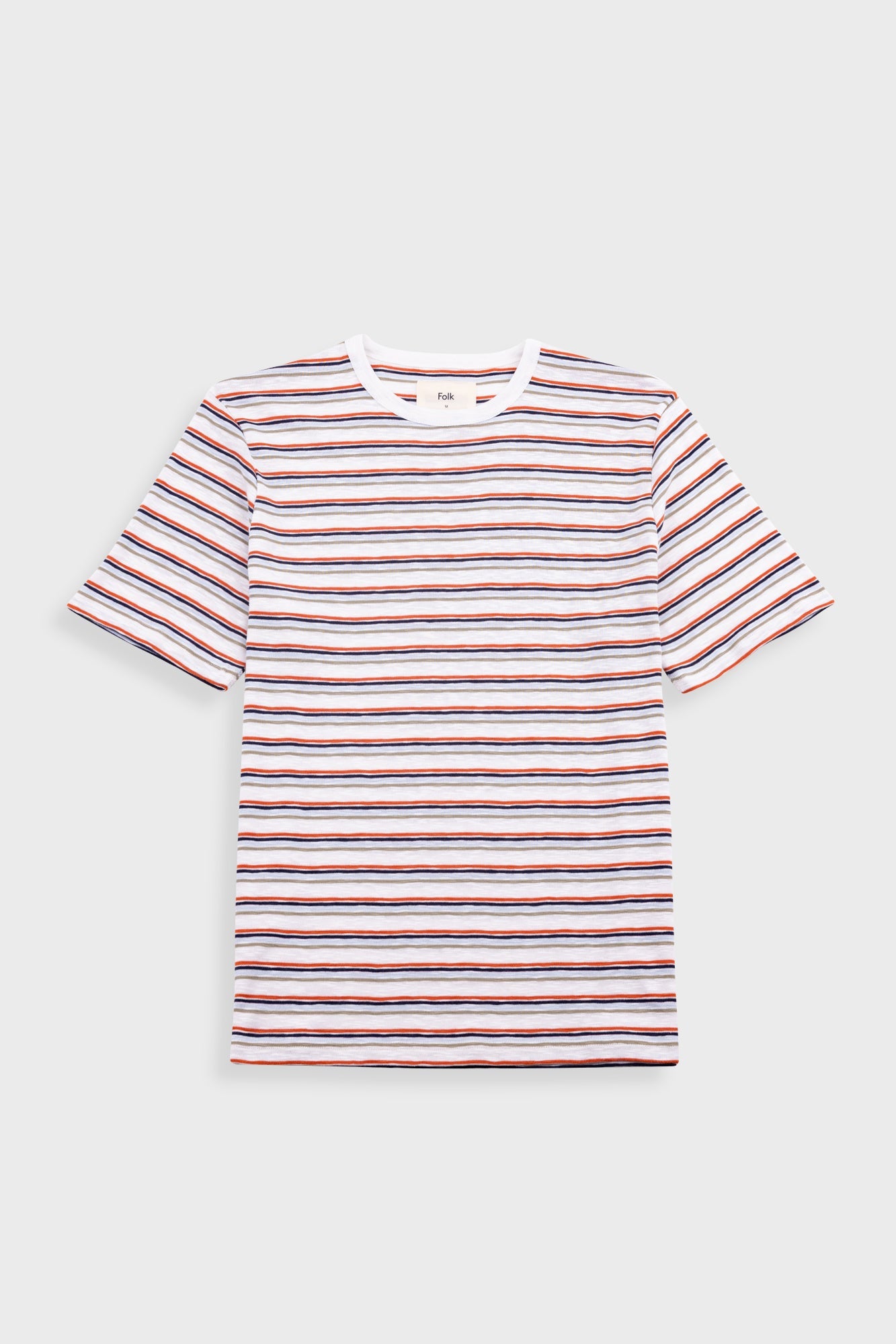 Multistripe T Shirt Ecru Red Oxide Mix