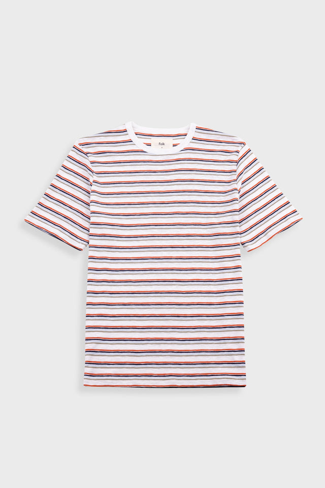 Multistripe T-Shirt - Ecru / Red Oxide Mix