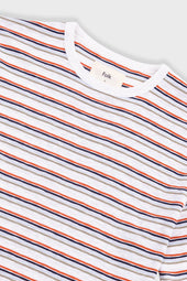 Multistripe T Shirt Ecru Red Oxide Mix