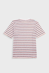 Multistripe T Shirt Ecru Red Oxide Mix