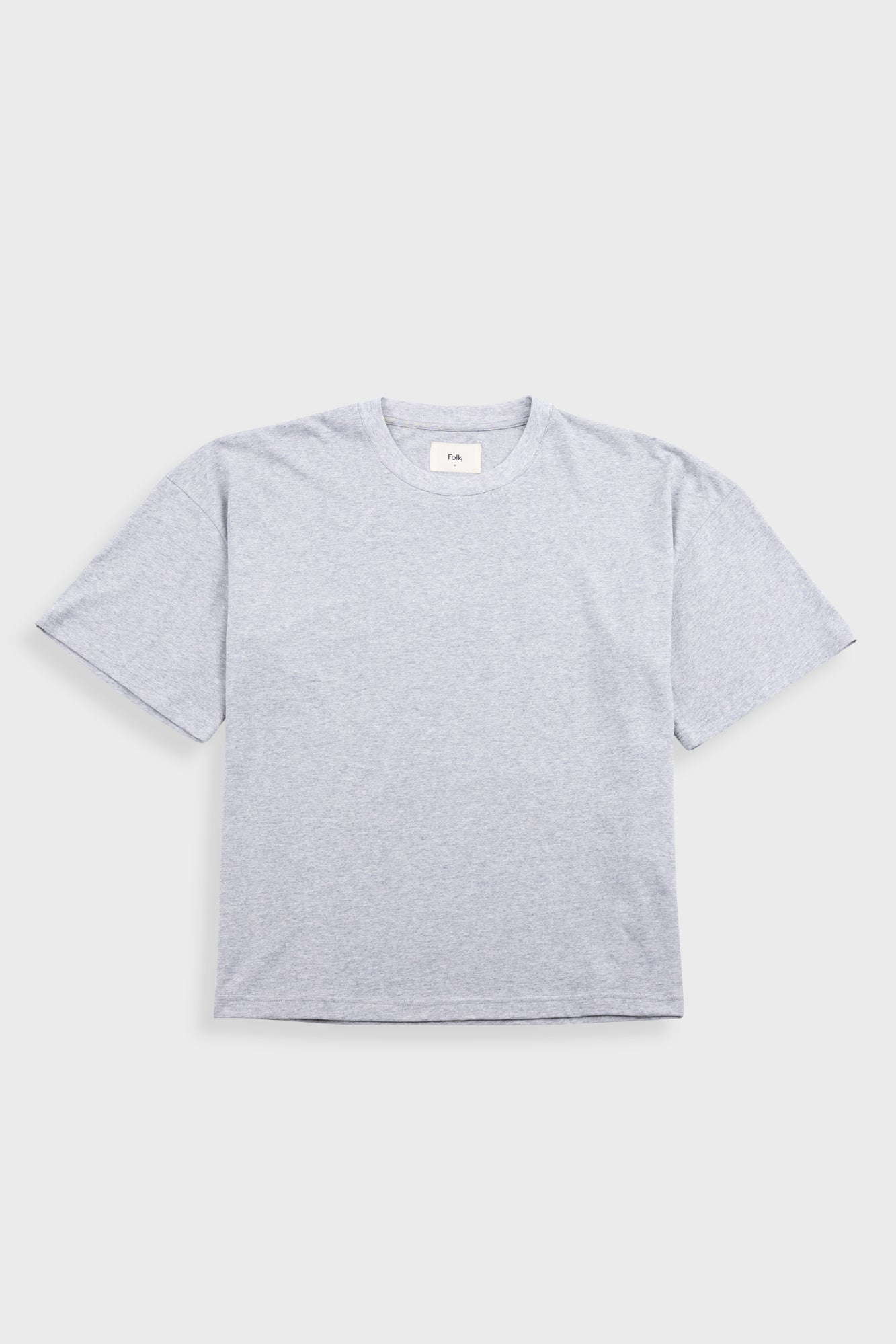 Oversized T Shirt Grey Melange Slub