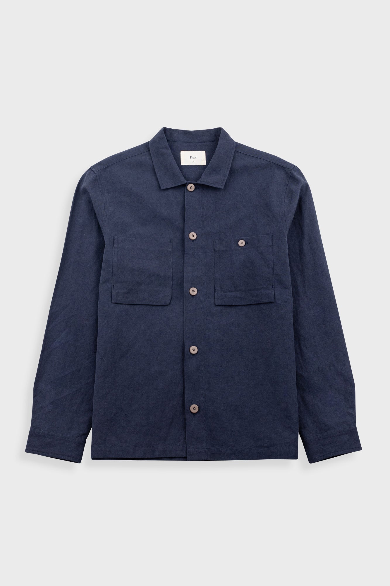 Patch Overshirt Slub Linen