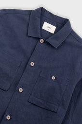 Patch Overshirt Slub Linen