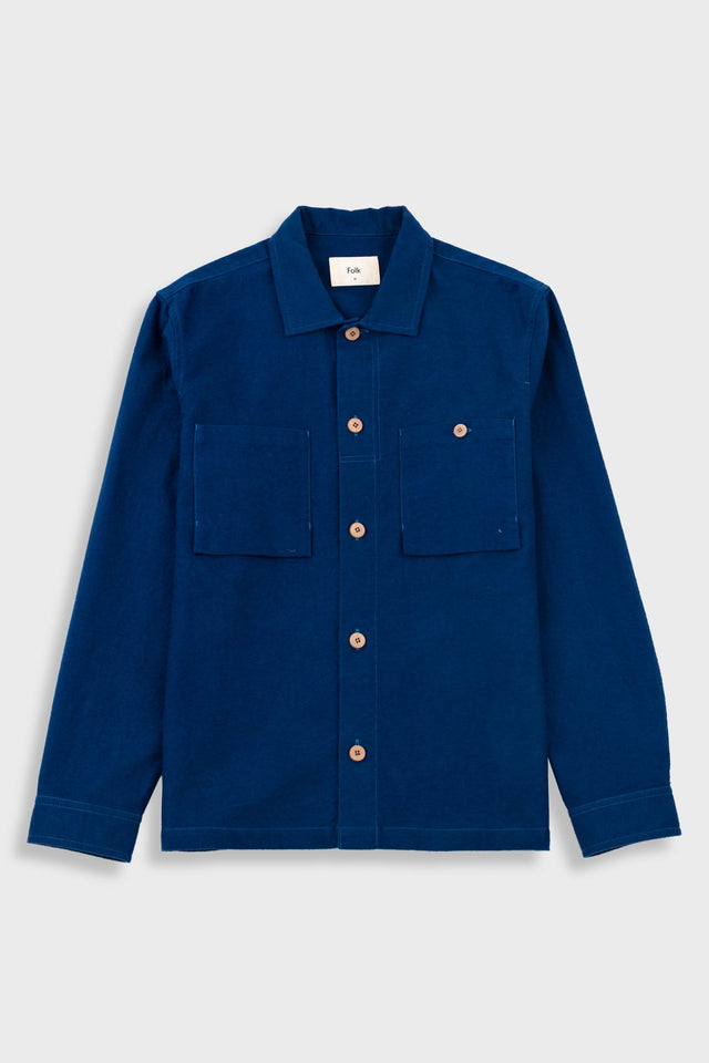 Patch Overshirt - Mid Blue Moleskin