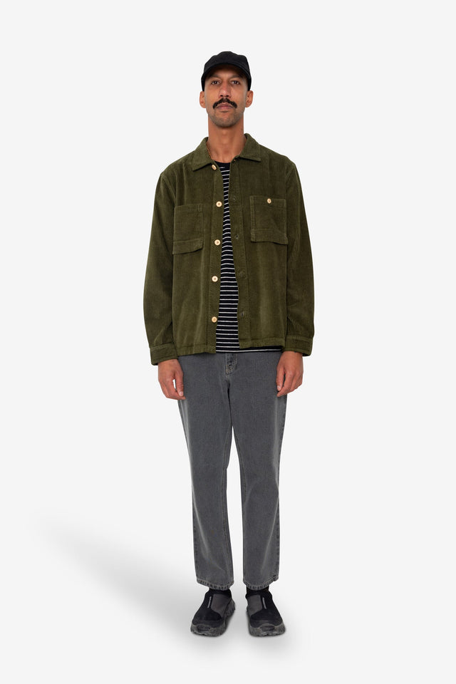 Patch Overshirt - Olive Chunky Cord