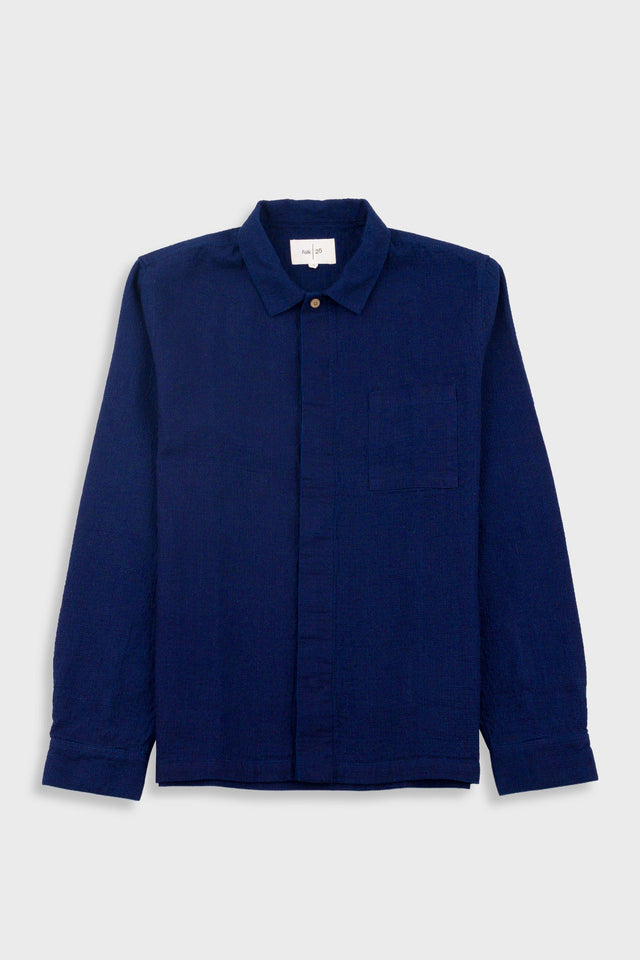 Patch Shirt - Indigo Doublecloth