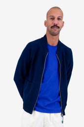 Pointelle Knit Bomber Melange