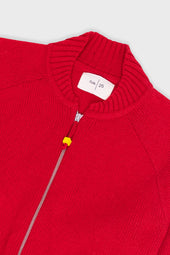 Pointelle Knit Bomber Raspberry