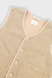Quilted Gilet Fossil Slub