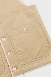 Quilted Gilet Fossil Slub