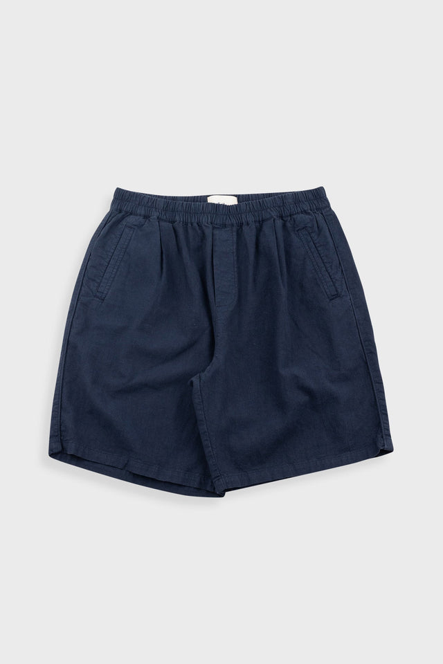 Relaxed Assembly Short - Dark Navy Cotton Linen