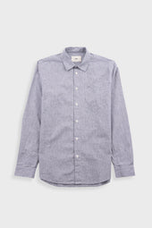 Relaxed Fit Shirt - Black Microstripe Linen