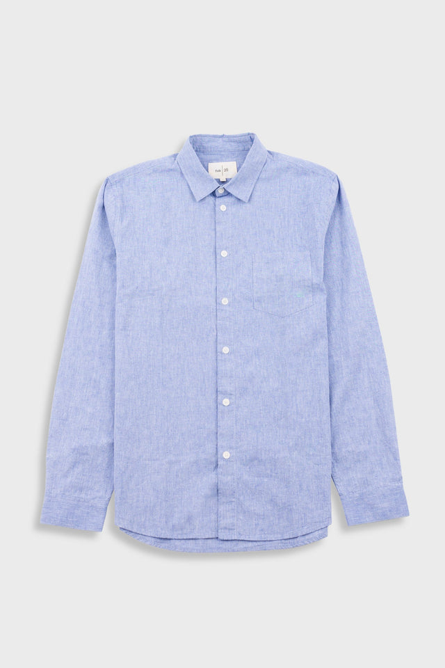 Relaxed Fit Shirt - Blue Texture