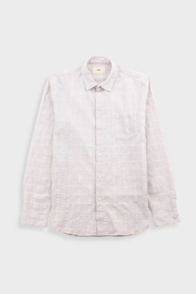 Relaxed Fit Shirt - Silver Textured Check