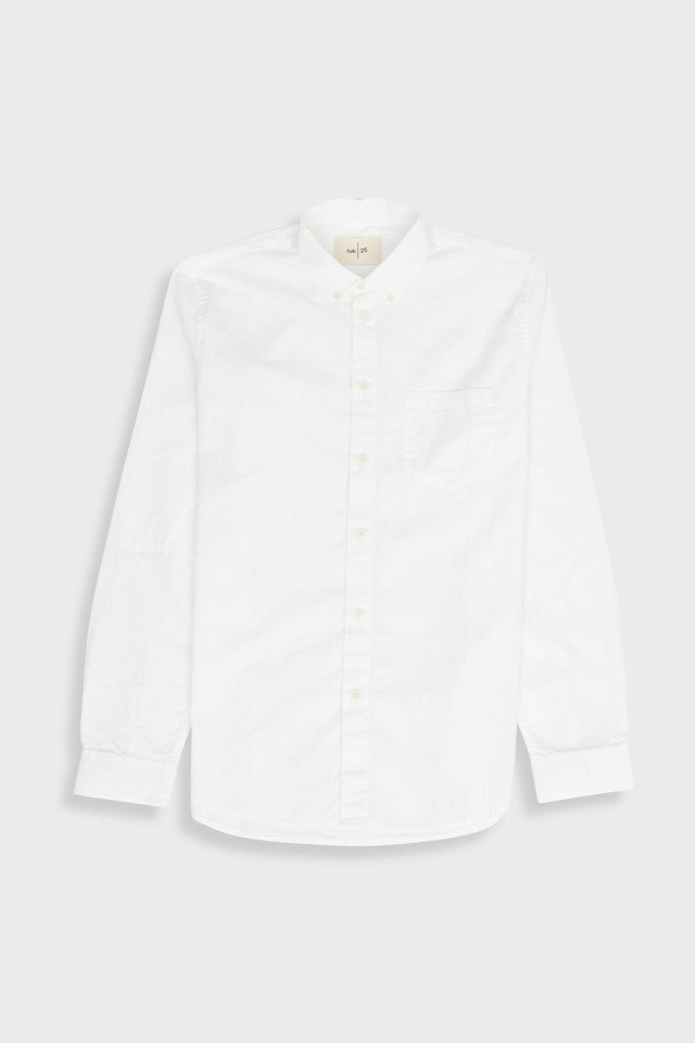 Relaxed Fit Shirt - White Fine Stripe