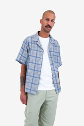 Relaxed Soft Collar Shirt Open Weave Check