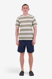 Shadow Stripe T Shirt Light Sage Melange