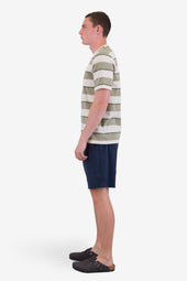 Shadow Stripe T Shirt Light Sage Melange