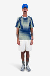 Short Sleeve Multistripe T Shirt Deep Blue Mix
