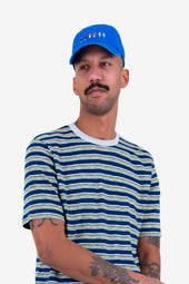 Short Sleeve Multistripe T Shirt Deep Blue Mix