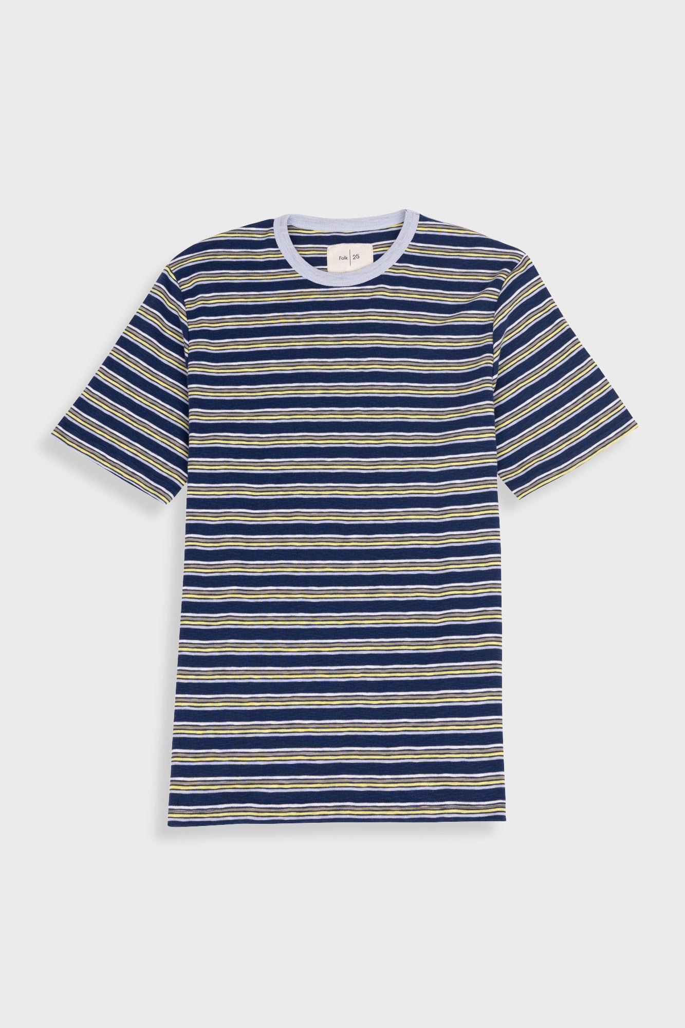 Short Sleeve Multistripe T Shirt Deep Blue Mix