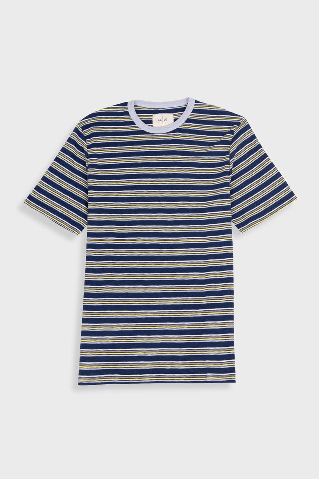 Short Sleeve Multistripe T-Shirt - Deep Blue Mix