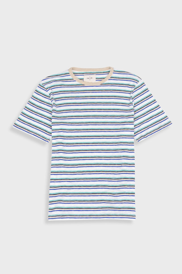 Short Sleeve Multistripe T-Shirt - Ecru Mix