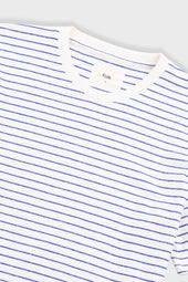 Short Sleeve Textured Striped T Shirt Ecru Bright