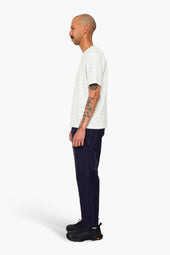 Short Sleeve Textured Stripe T Shirt Ecru Misty Green
